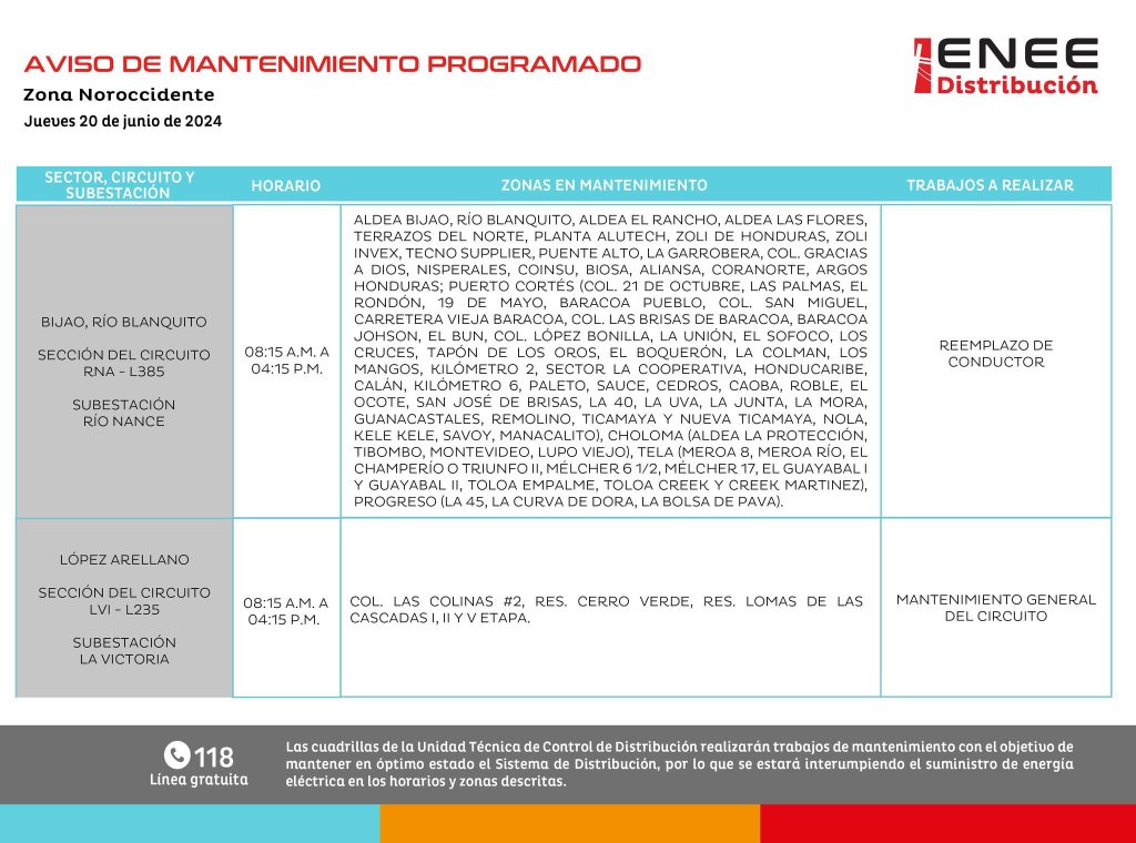 Lista de colonias que no tendrán luz mañana