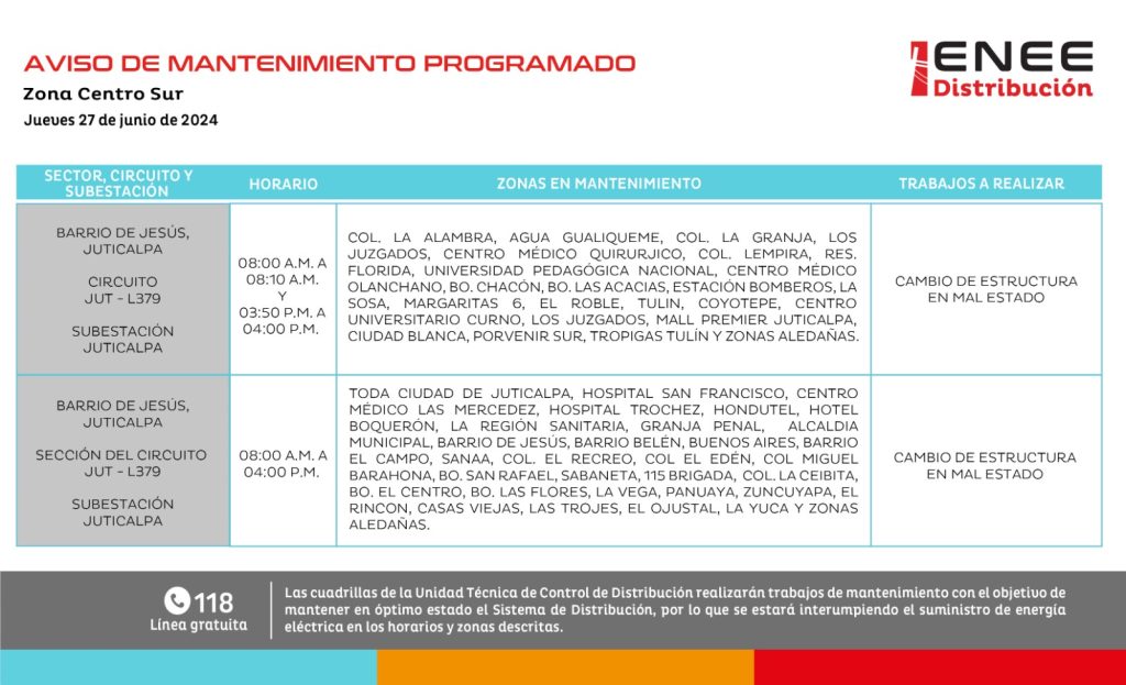 Lista de colonias que no tendrán luz mañana
