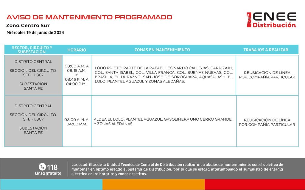 Lista de colonias que no tendrán luz mañana