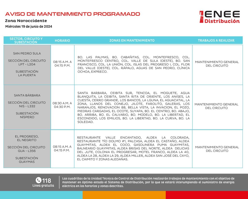 Lista de colonias que no tendrán luz mañana