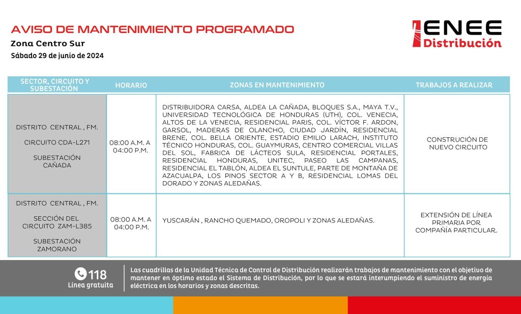 Lista de colonias que no tendrán luz mañana
