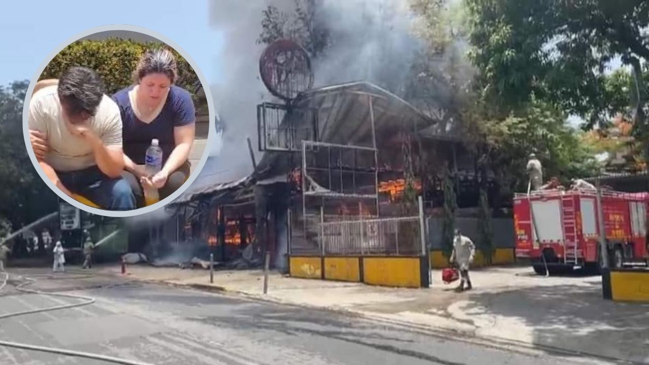 Empresario hondureño llora al ver su restaurante reducido a cenizas: 'Tengo 17 años de estar luchando'
