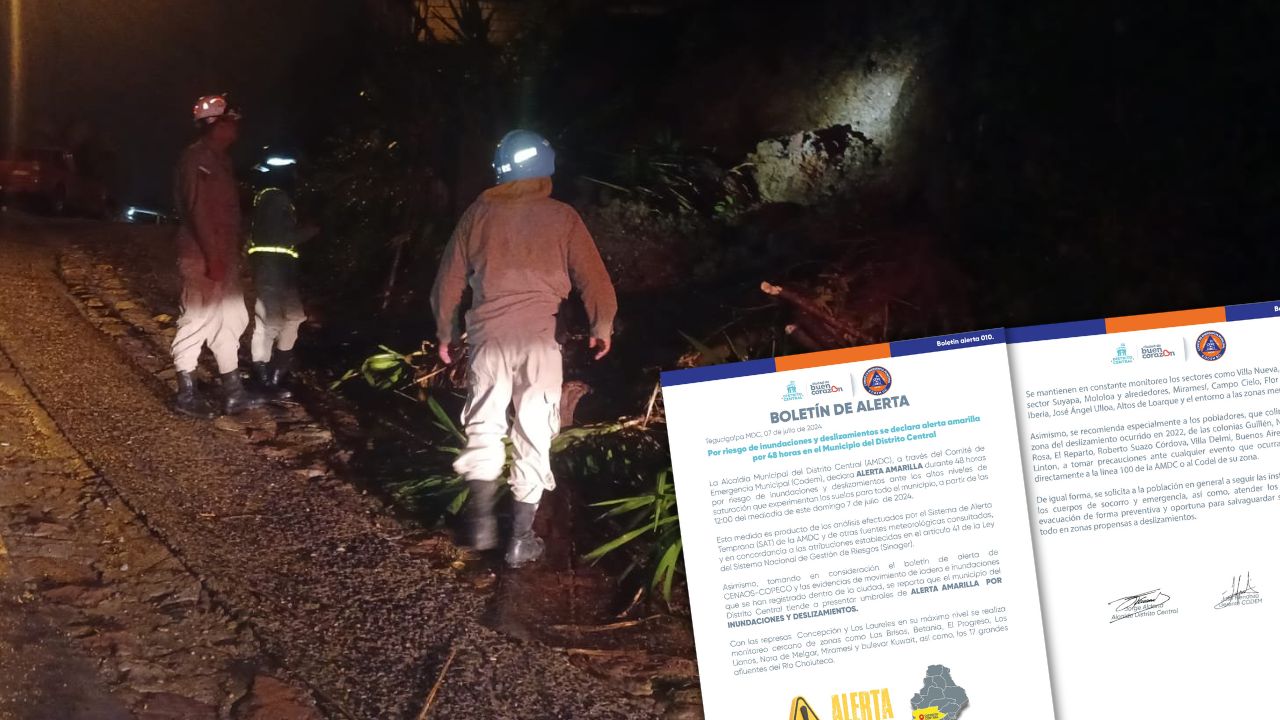 Declaran alerta amarilla en la capital por riesgo de inundaciones y deslizamientos