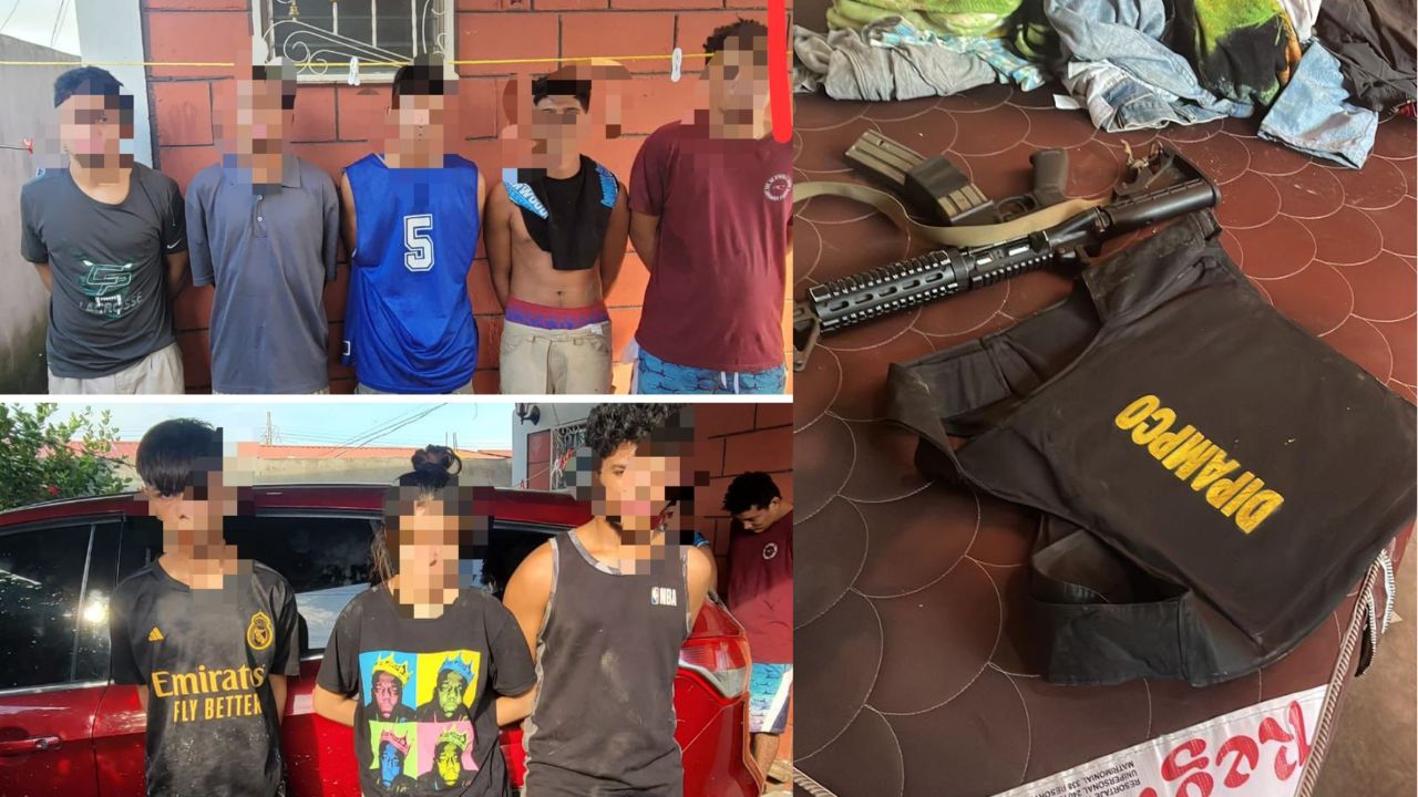 Capturan a tres menores y seis adultos vinculados con crímenes en SPS