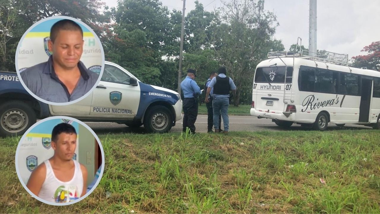 Capturan a sujetos que a punta de revólver 38 asaltaban pasajeros de bus en Cortés