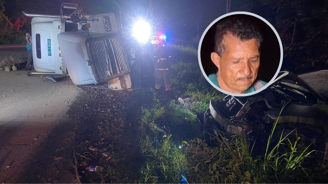 'Me dormí por cansancio',  conductor de rastra que se volcó e impacto contra auto en Copán