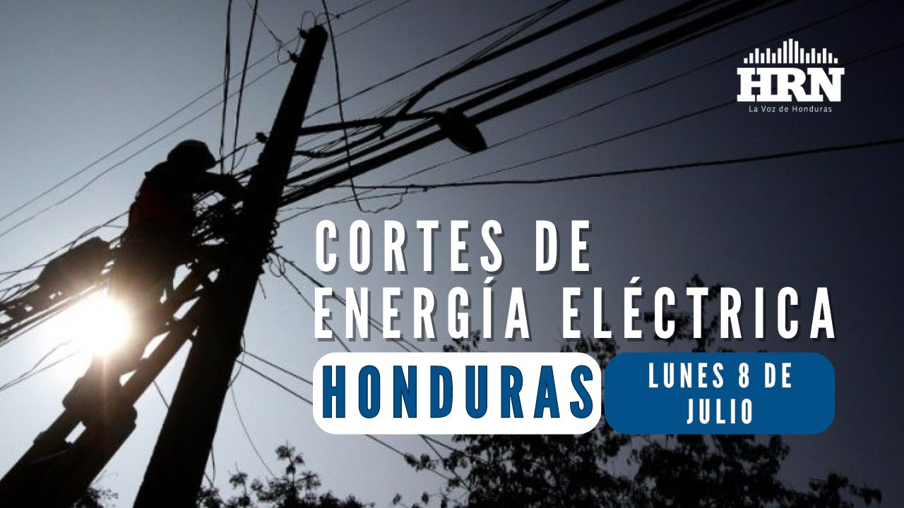 Cortes de energía eléctrica programados para mañana lunes 8 de julio