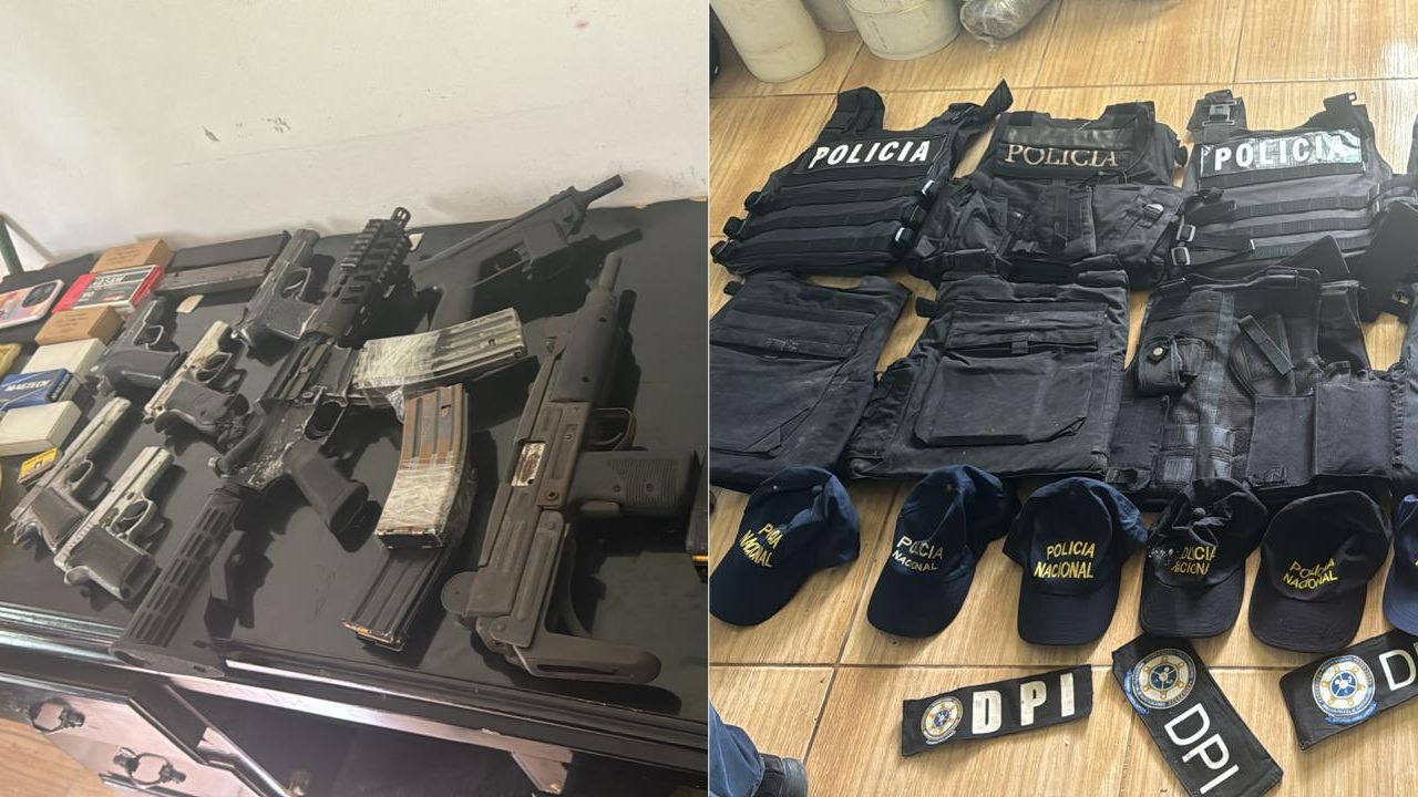 Incautan armas y vestimenta policial a la MS-13 en La Esperanza, Intibucá