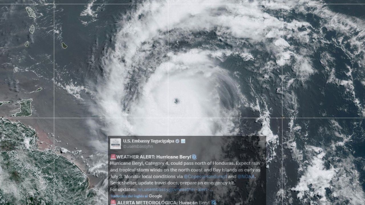 El huracán Beryl causa lluvias "muy fuertes" en la frontera noreste de México
