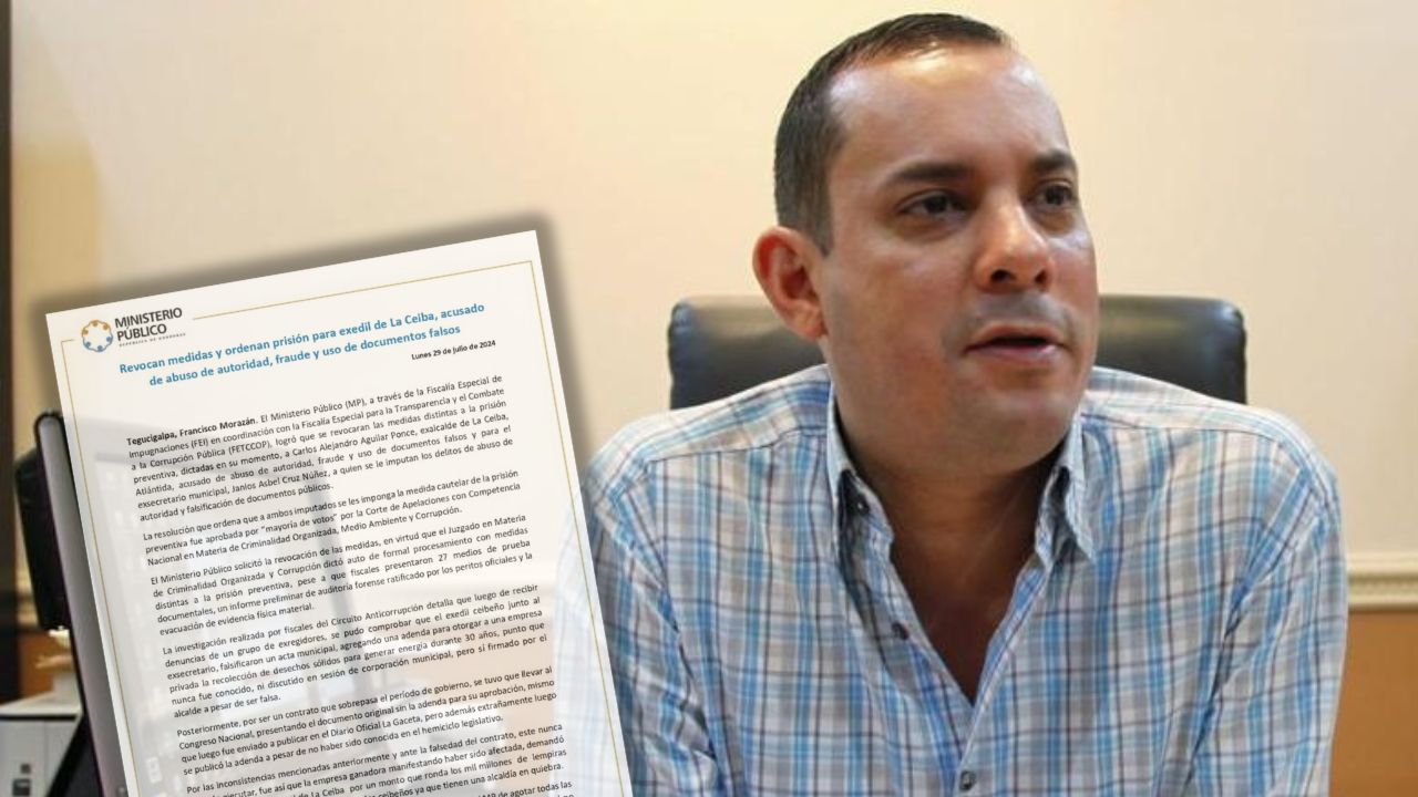 Ordenan prisión para exalcalde de La Ceiba, Carlos Aguilar, acusado de corrupción