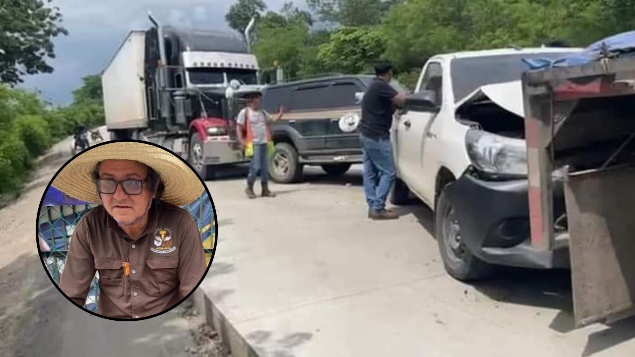 Padre Leopoldo Serrano sufre accidente de tránsito en Santa Bárbara
