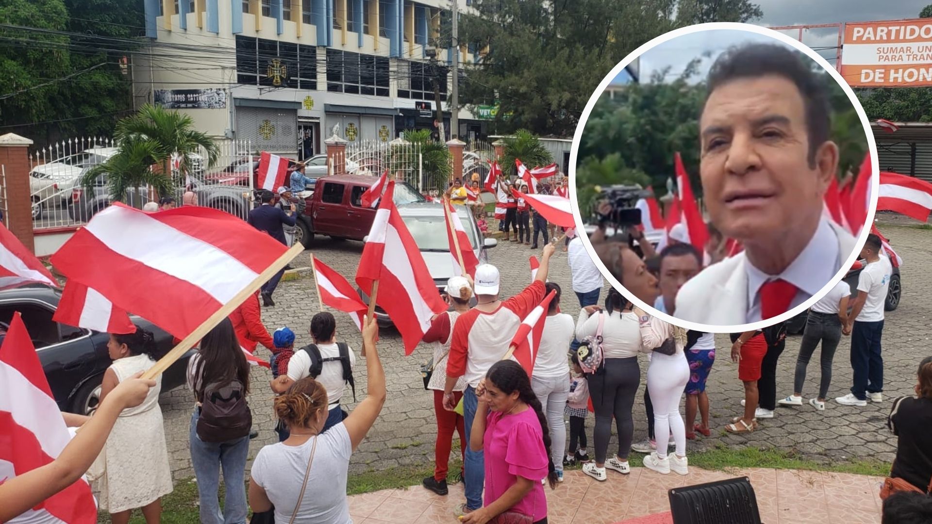 Salvador Nasralla llega al CCEPL a presentar la solicitud de inscripción en el Partido Liberal