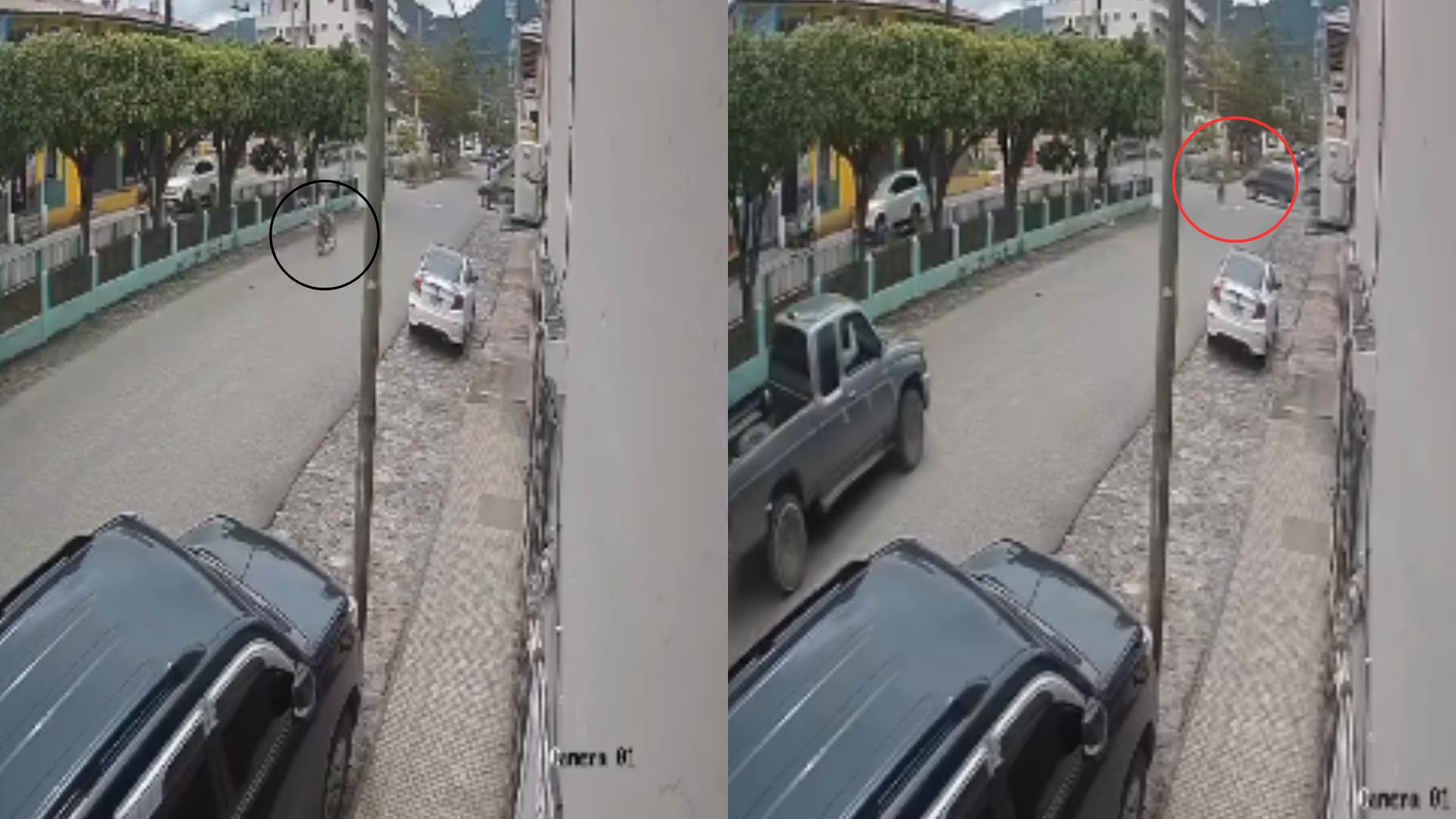 Cámara capta aparatoso accidente entre motocicleta y carro en Ocotepeque