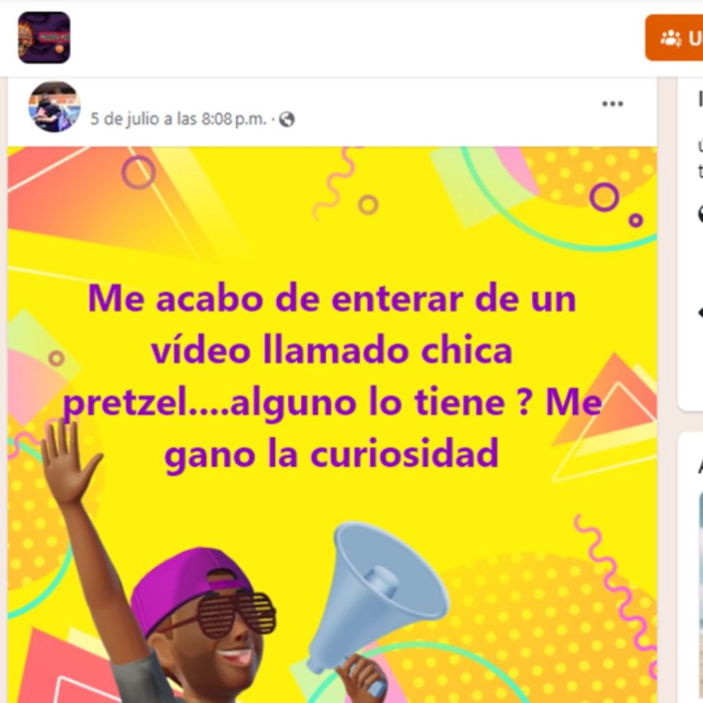 Captura de pantalla de una publicación en la que una usuaria pregunta dónde ver el video