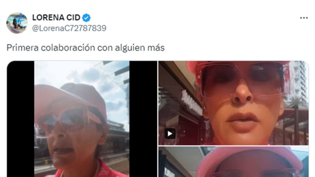 Captura de pantalla en la que se ve tres videos de Lorena Cid hablando