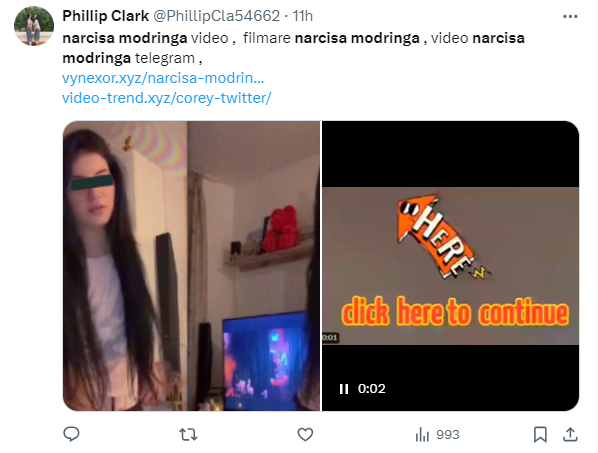 Captura de pantalla de una publicación en la que se lee que supuestamente está el video