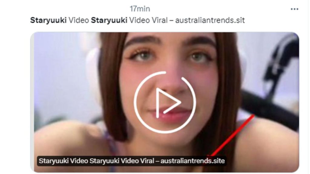 Captura de una publicación donde se ve que se debe acceder a una página para ver el video