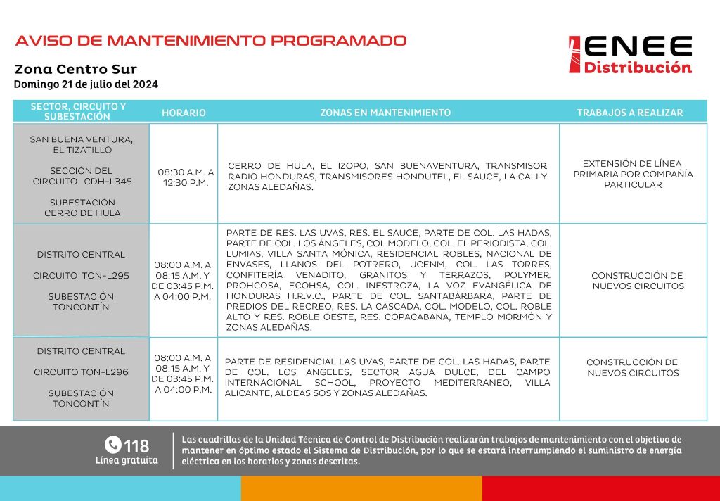Lista de colonias que no tendrán luz mañana