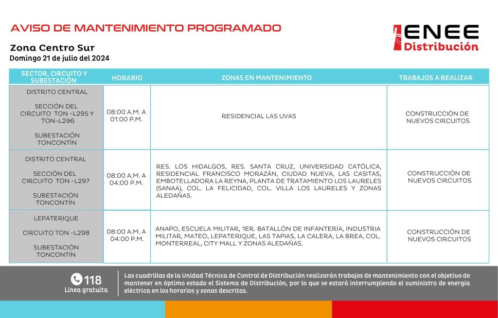 Lista de colonias que no tendrán luz mañana