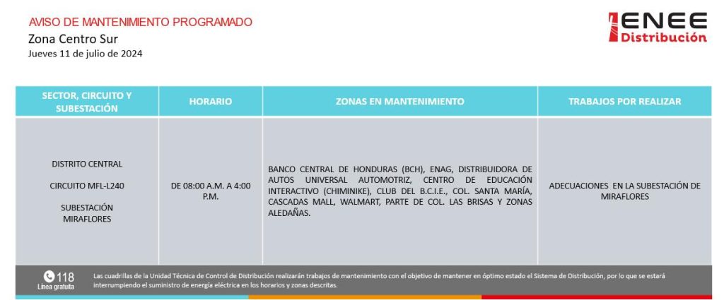 Lista de colonias que no tendrán luz mañana