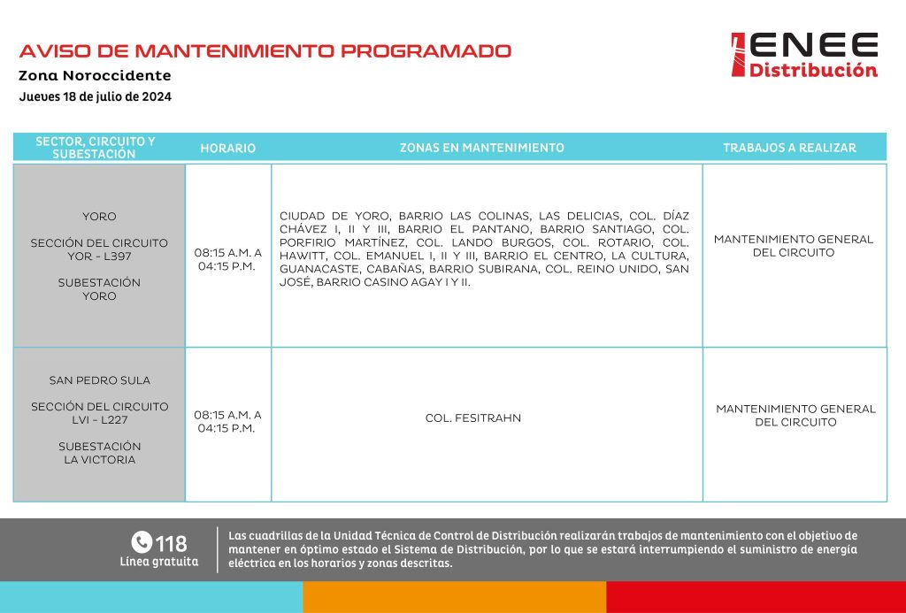 Lista de colonias que no tendrán luz mañana