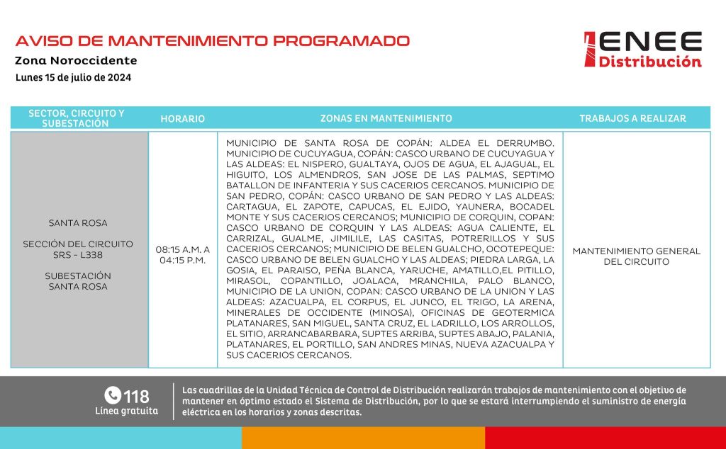 Lista de colonias que no tendrán luz mañana