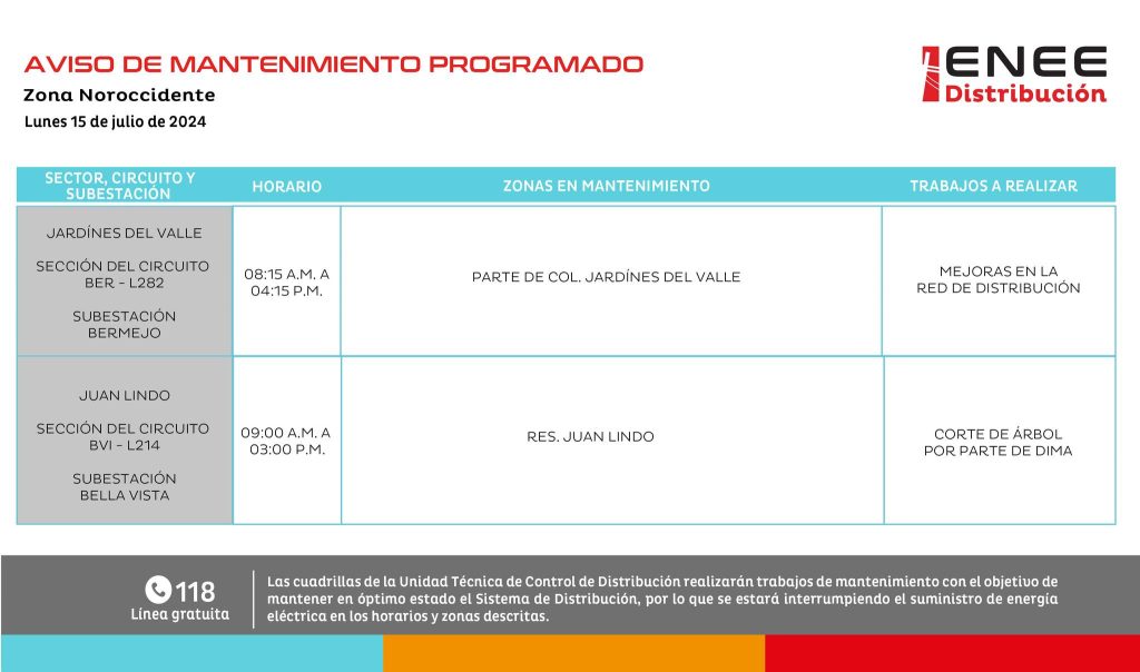 Lista de colonias que no tendrán luz mañana