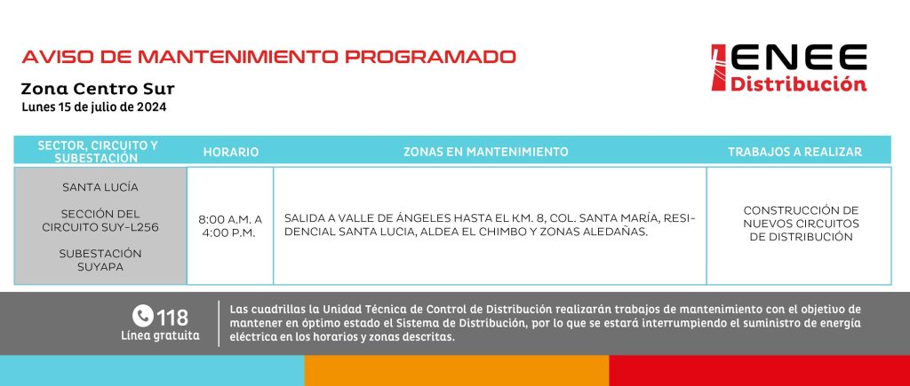 Lista de colonias que no tendrán luz mañana