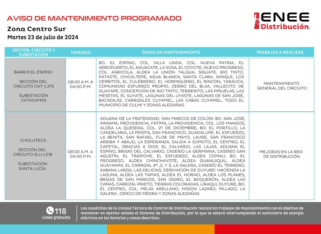 Lista de colonias que no tendrán luz mañana