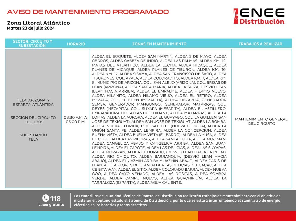 Lista de colonias que no tendrán luz mañana