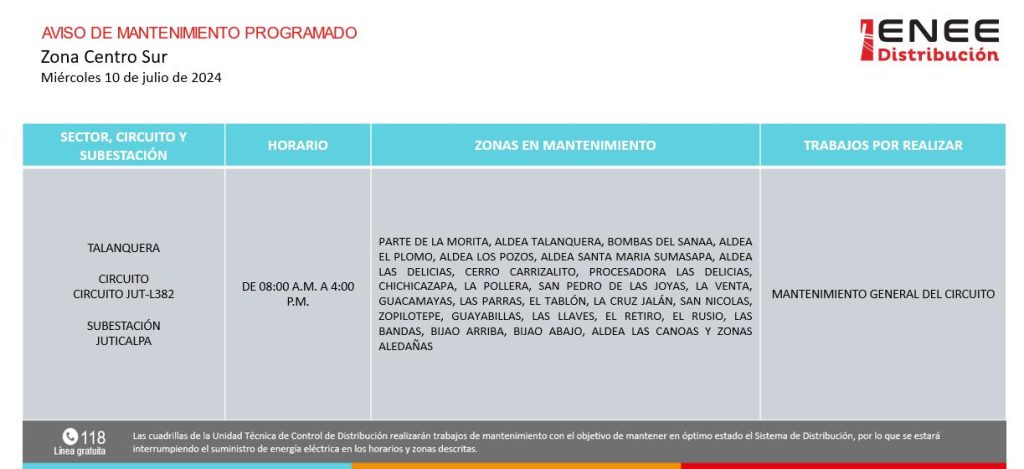 Lista de colonias que no tendrán luz mañana