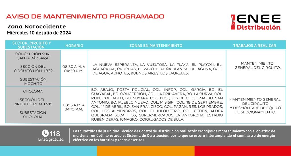 Lista de colonias que no tendrán luz mañana