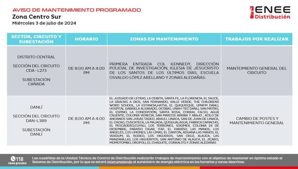 Lista de colonias que no tendrán luz mañana