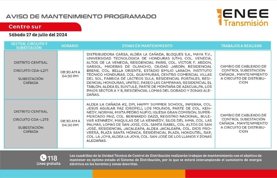 Lista de colonias que no tendrán luz mañana