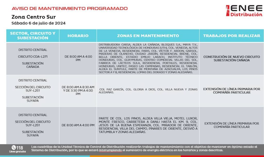 Lista de colonias que no tendrán luz mañana
