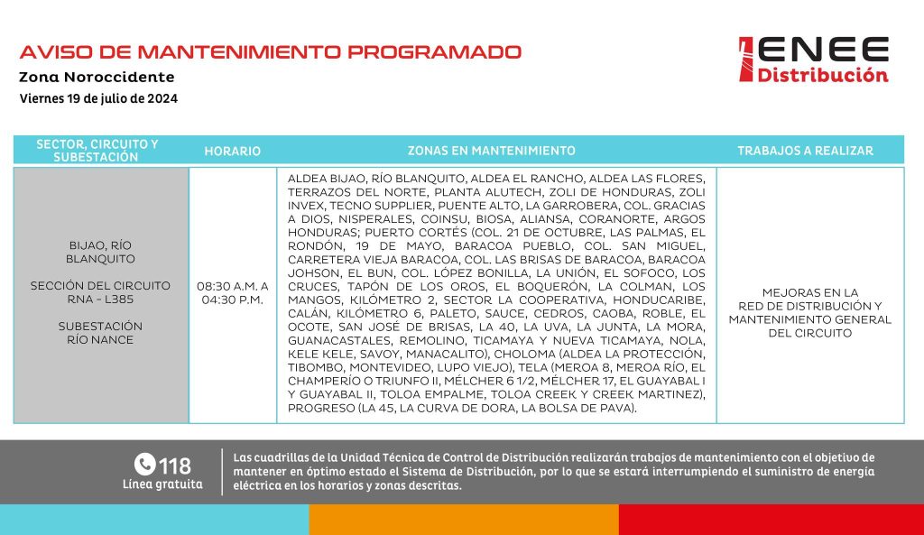 Lista de colonias que no tendrán luz mañana