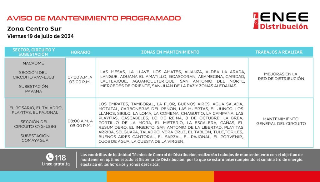 Lista de colonias que no tendrán luz mañana