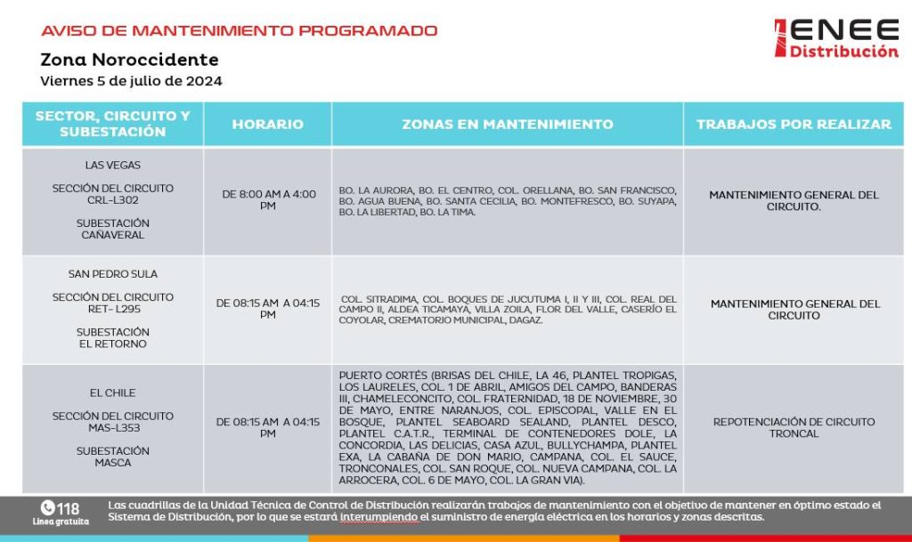 Lista de colonias que no tendrán luz mañana