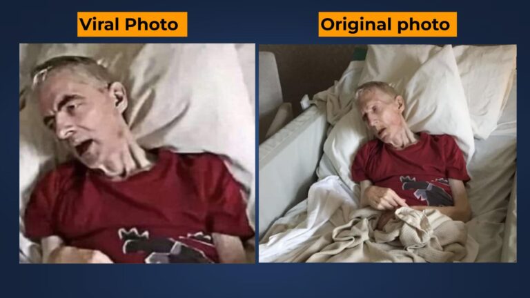 A la izquierda, la foto editada de Mr. Bean; a la derecha, la foto real