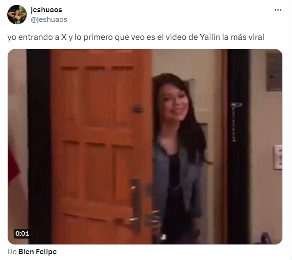 Captura de pantalla en la que se lee a un usuario hablando del video de Yailin
