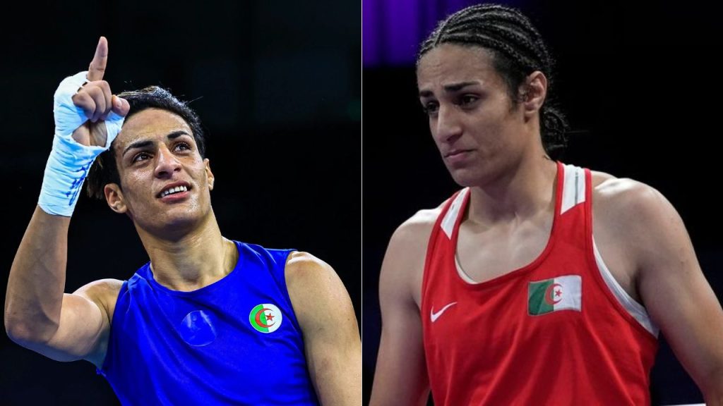 Dos fotografías de Imane Khelif como adulto