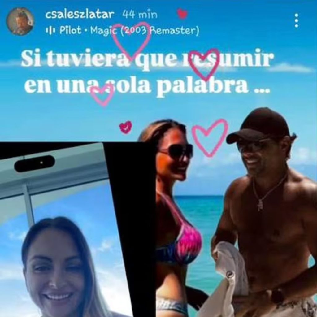 Captura de pantalla en la que se ve una historia en Instagram de la relación de Paula Pavic y Cristian Sales