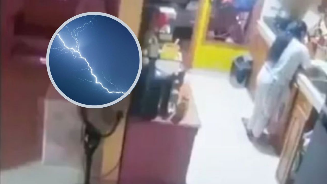 Sensible video muestra cuando niña es impactada por rayo cuando lavaba platos