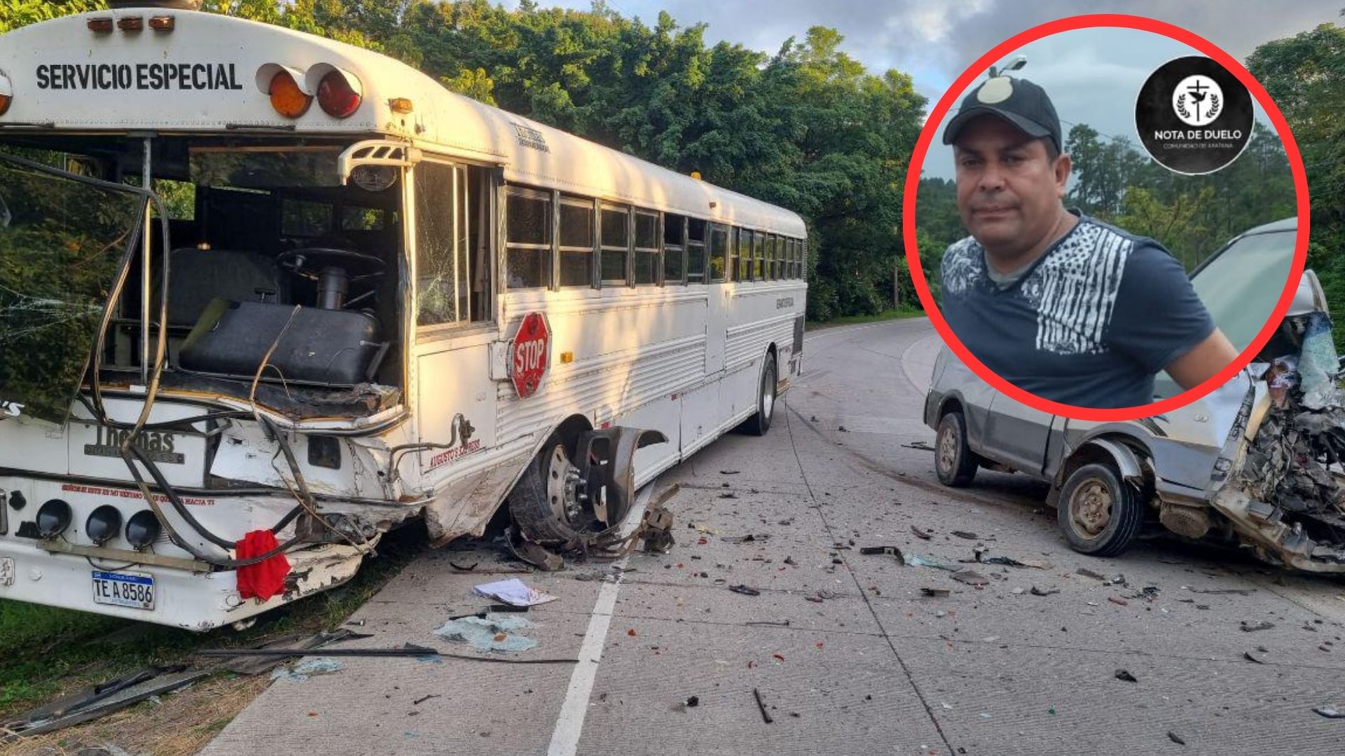 Empleado municipal muere tras colisionar con bus lleno de estudiantes en la carretera al sur