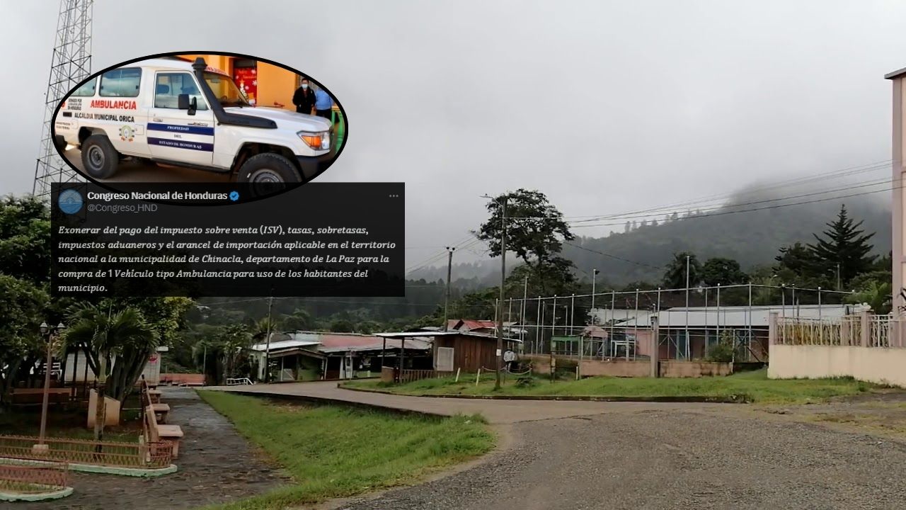 Aprueban exoneración de ISV y aranceles a Chinacla, La Paz, para comprar ambulancia