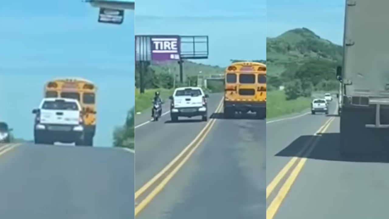 Captan patrulla de la Policía Nacional rebasando imprudentemente en carretera