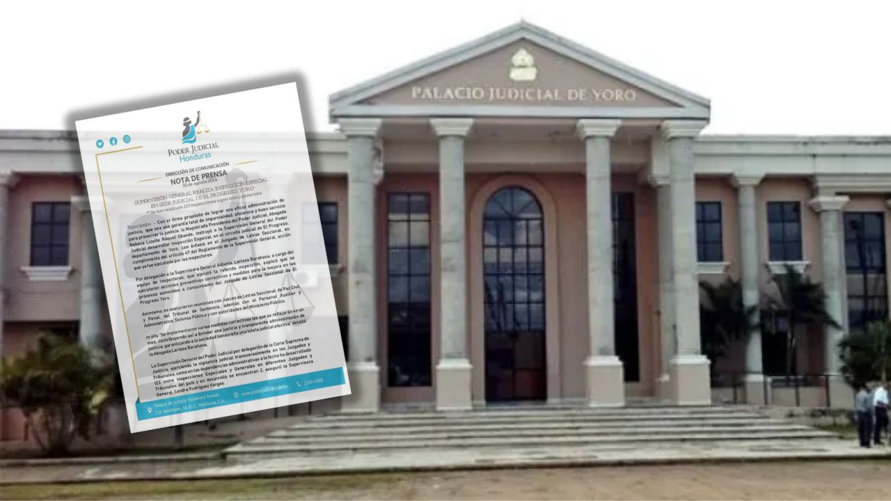 Presidenta de CSJ ordena inspección a sede de Poder Judicial de Yoro