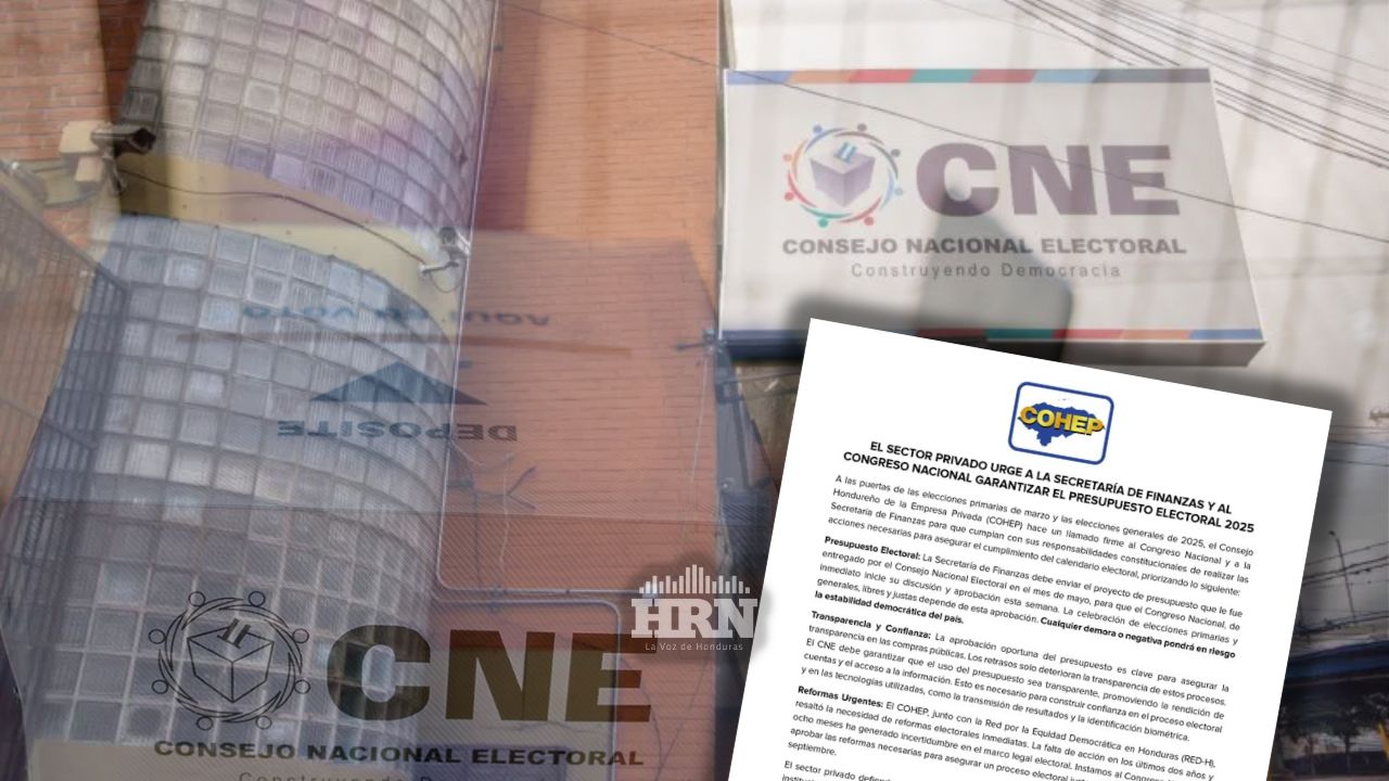 Cohep hace llamado 'urgente' para aprobar presupuesto del CNE
