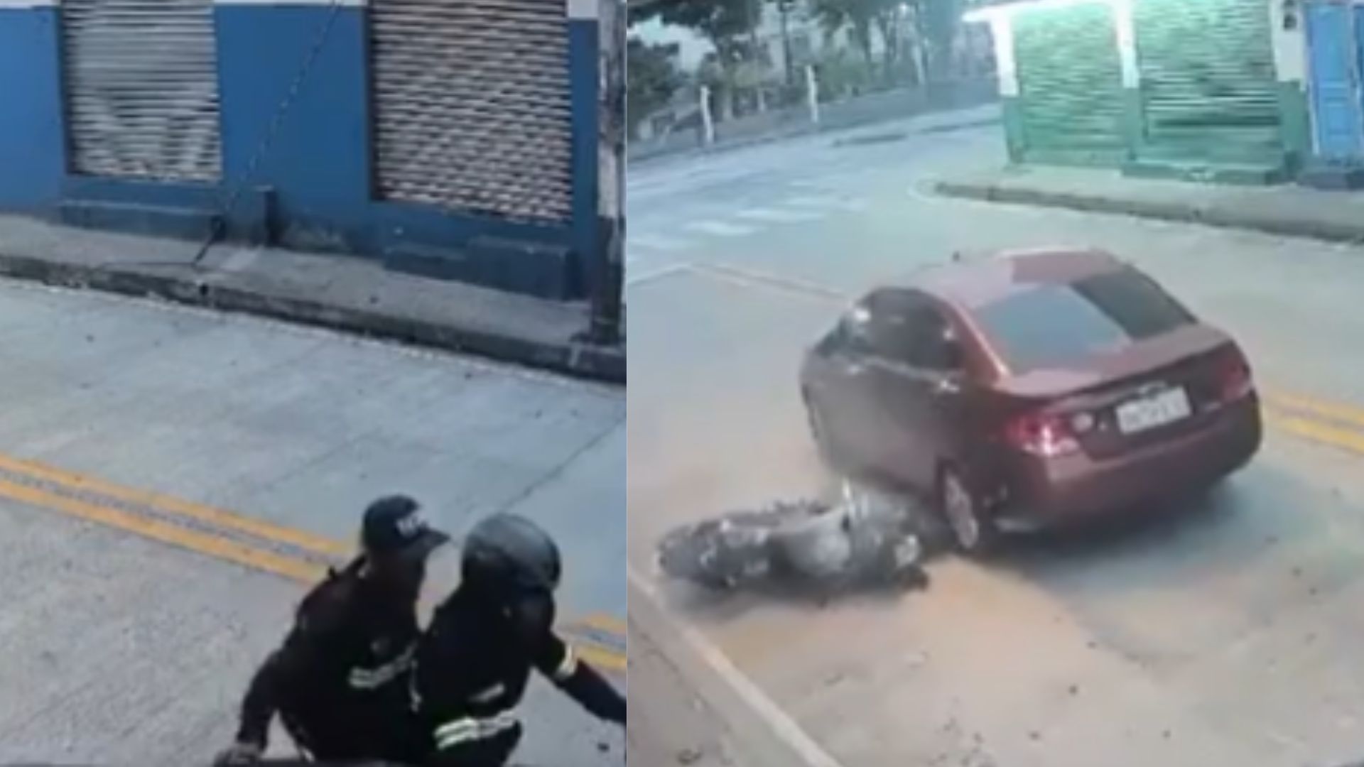 Conductor embiste a delincuentes en motocicleta que venían de robar un celular
