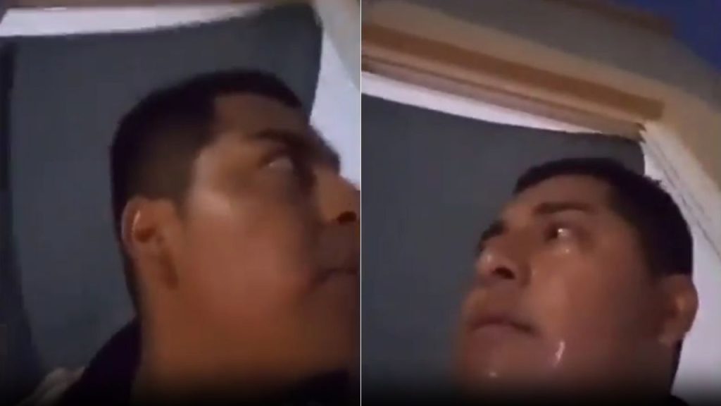 Capturas de pantalla del video donde se ve al hombre hablando